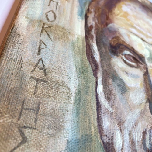 Modern acrylic painting Hippocrates 25x30 cm new