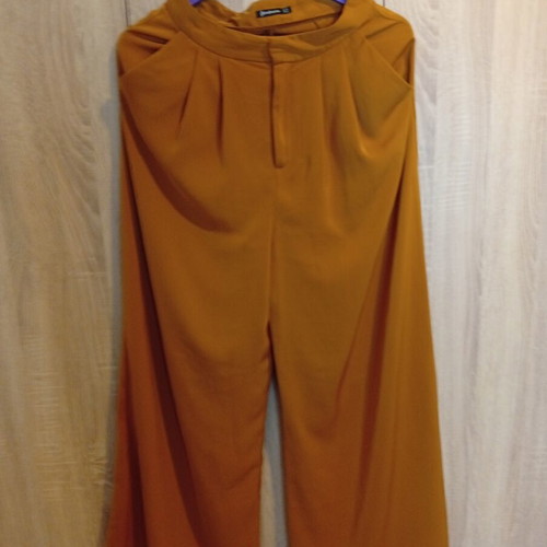 Stradivarius wide-leg pants, orange, size M