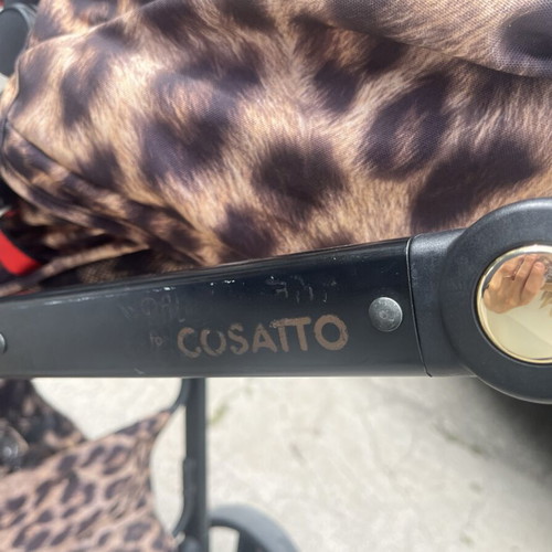 Cossato Leopard Stroller used with bassinet and accessories