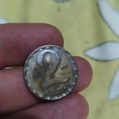 Hungary 2 Fiorin Coin used, collectible cut
