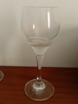 Vintage set of 48 stemmed glasses with swirl engraving for 12 people