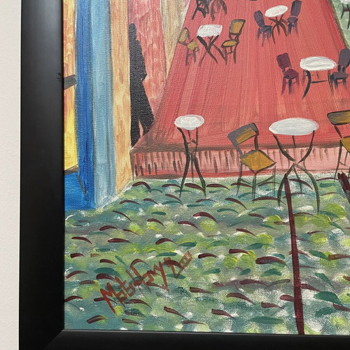 Painting inspired by Vincent van Gogh with artist signature, like new