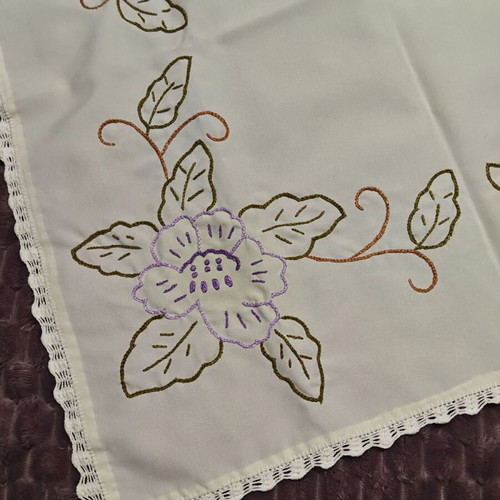 Handmade tablecloth with design like new 66x66cm