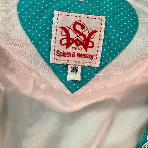 Turquoise Bavarian Dirndl Dress new with charms and pearls