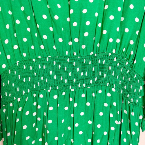 ZARA Polka Dot Midi Dress Like New, Green with White Dots