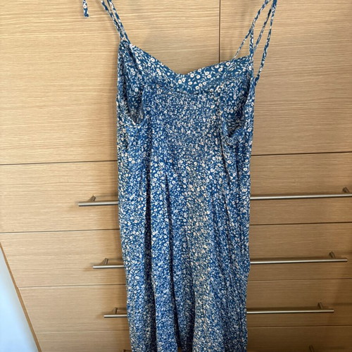 Shein dress medium blue with side slit and zipper like new