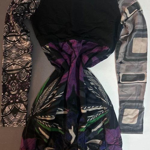 Desigual vintage off-shoulder Y2K graphic bodycon dress size medium