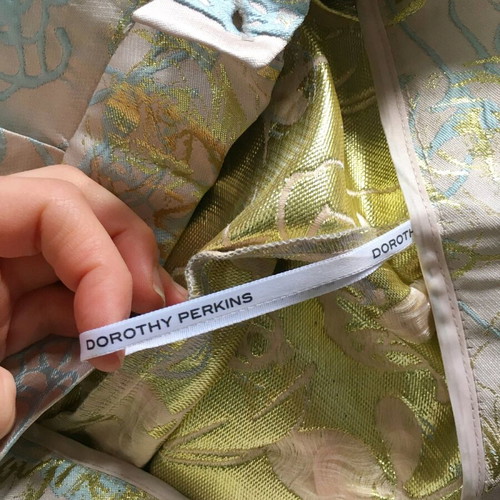 Dorothy Perkins floral jacquard skirt mid length, like new, beige and blue