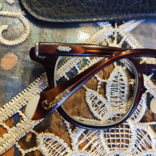 Carven eyeglasses used, round retro style, brown bronze color with case