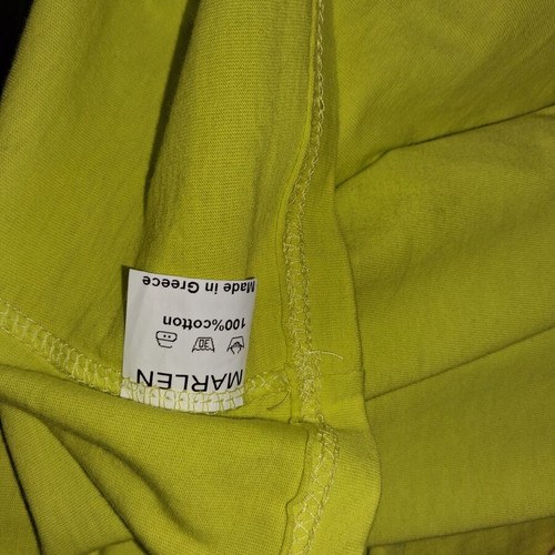 Marlen lime blouse like new, one size, cotton with small rhinestones
