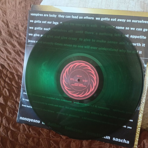 NoNoYesNo Deepshit Arkansas LP, Nuclear Blast 1993, transparent green vinyl, first press