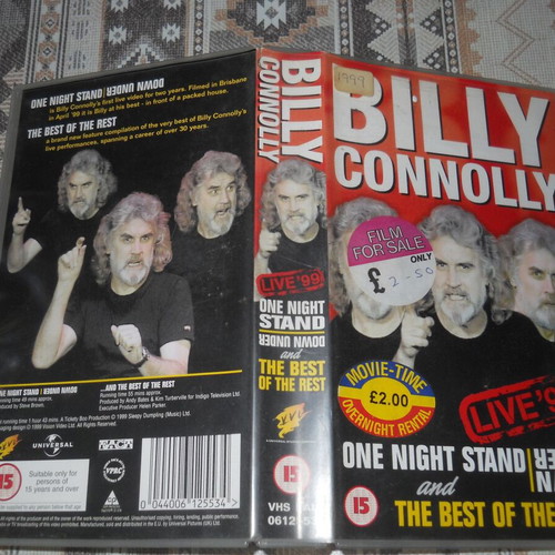 Billy Connolly One Night Stand Live VHS tape used with English subtitles
