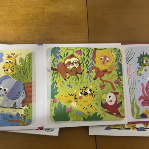 Animal puzzle book set with 3 magnetic puzzles, Savvalas