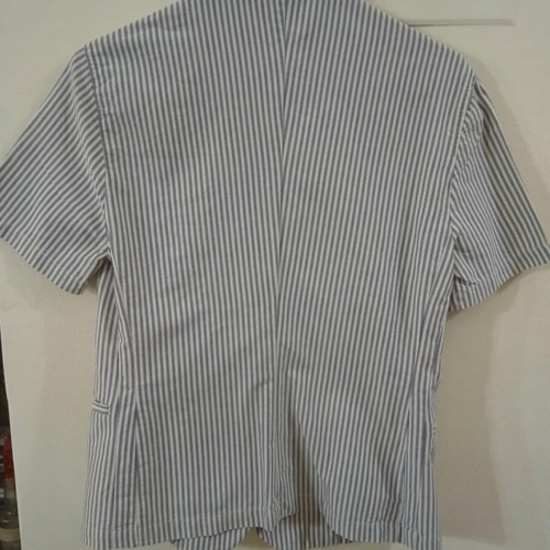 Benetton short-sleeve vintage jacket used, size M, white and blue