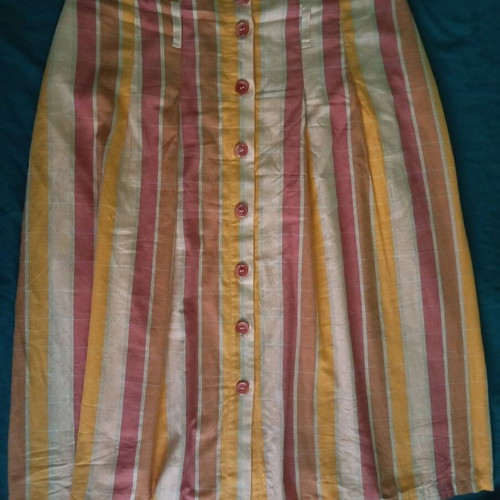 Sézane midi skirt used, cotton, yellow and orange, size 40/42