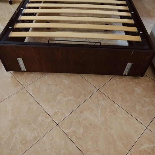 Bed with headboard and storage mechanism, 210x110 cm