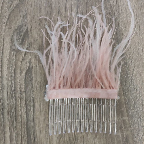 Bridal hair comb with feathers and pearls new