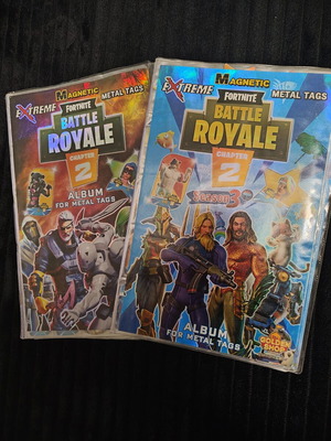 Fortnite Battle Royale albums used with metal tag collection, 2 pieces