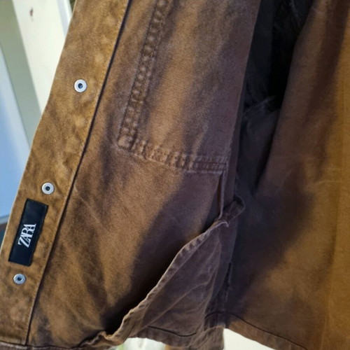 Zara Overshirt Denim Boxy Shirt brown, new, size L