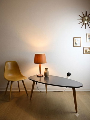 Retro coffee table used with visible wear