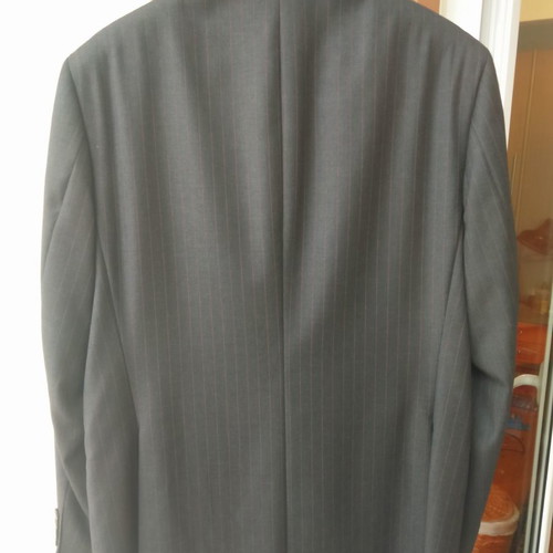 Burberry men's wool jacket used, charcoal with red stripes, size 50