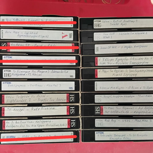 VHS tapes used, pack of 100, 2-hour and 3-hour recordings