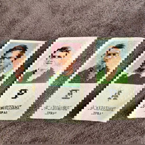 Ποδοσφαιρικά χαρτάκια ομάδας Σερρών μεταχειρισμένα, 1969, σετ 3 τεμαχίων