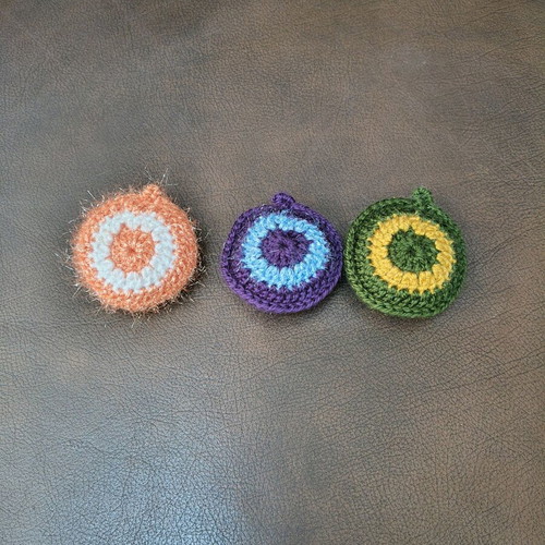 Handmade knitted keychains set of 3, colorful, new