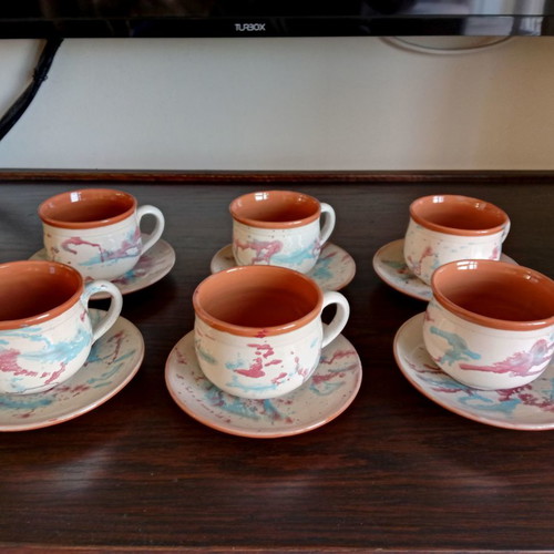 Ceramic traditional cups from Sifnos, new set of 6