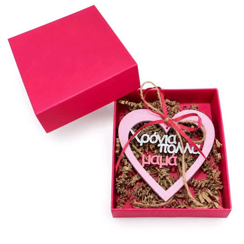 Wooden mom heart new in gift box