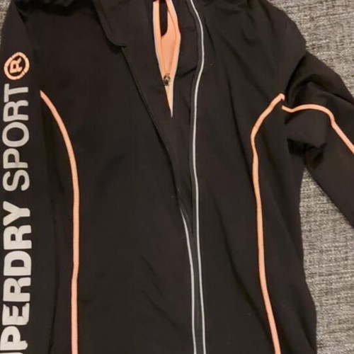 Superdry women's sports jacket used with hood, size Large/Medium
