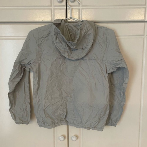 K-WAY kids waterproof jacket like new, light gray, size 140 cm