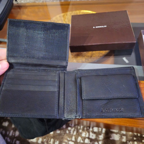 A.GRIMALDI men's leather wallet new black