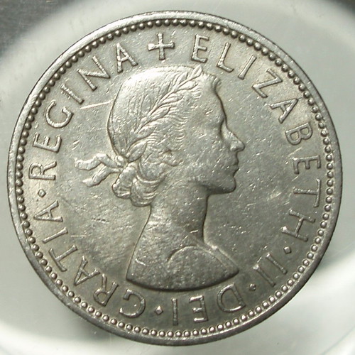 2 Shillings coin used, lot of 4, Elizabeth II
