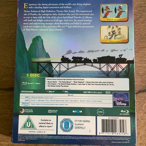 Dumbo Blu-ray brand new with slipcover