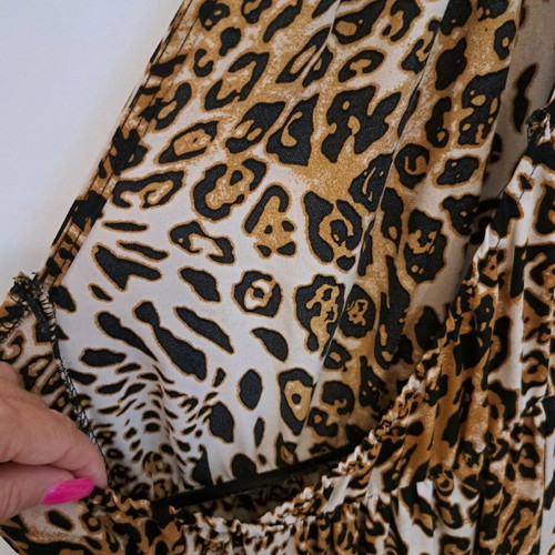Animal print leopard dress like new, very long, brown