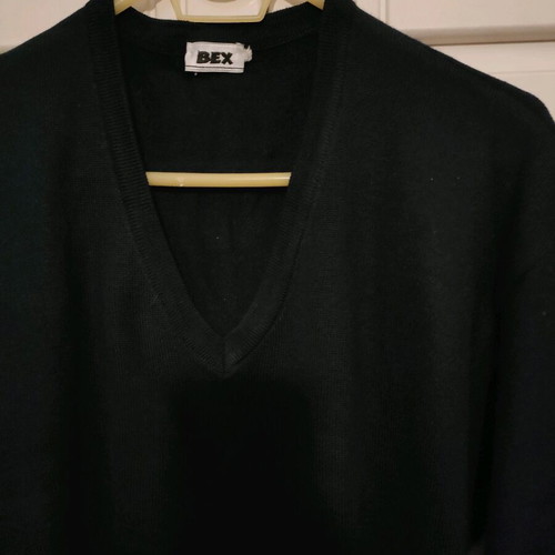 Knitted V-neck sweater used, blue, size M