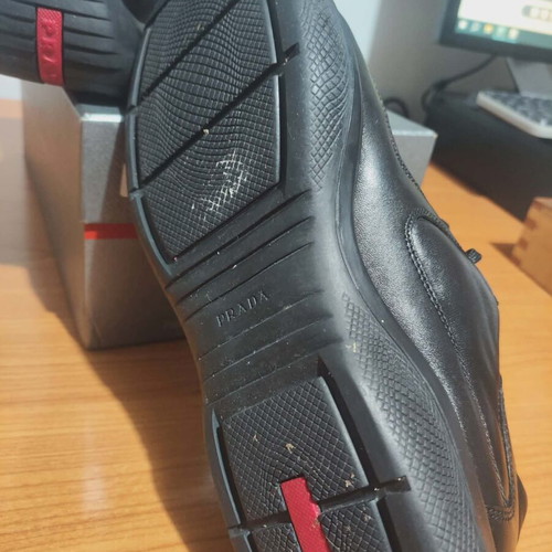 Prada American Cup's men's black leather sneakers like new, size 42.5