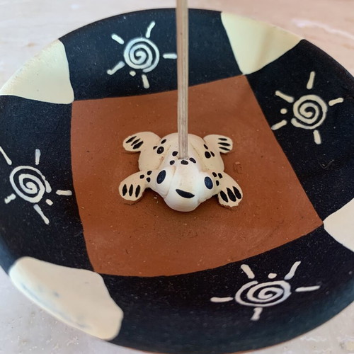 Clay incense stick holder with animal design, new