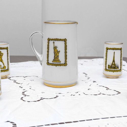 Vintage porcelain water set "Grand Tour" used with monuments