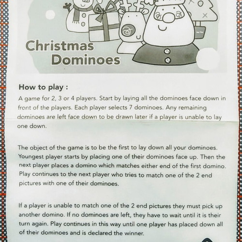 Christmas Dominoes ELC new wooden board game