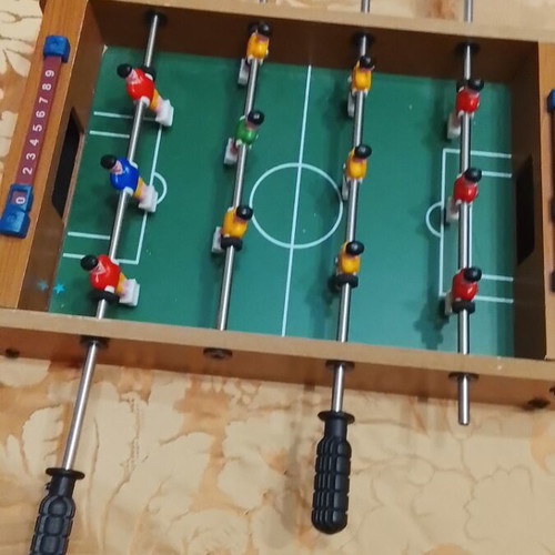 Table football used, missing ball