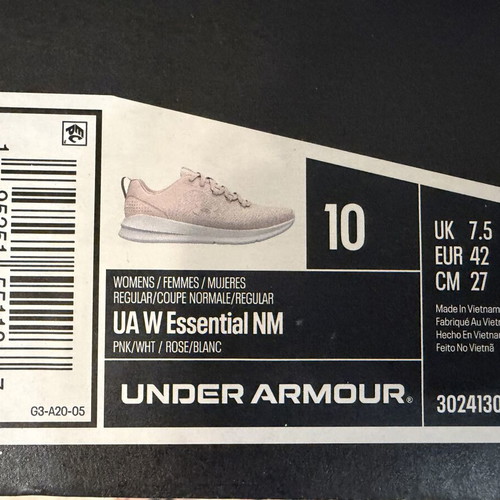 Under Armour UA W Essential NM women's athletic shoes like new, pink/white, size 42