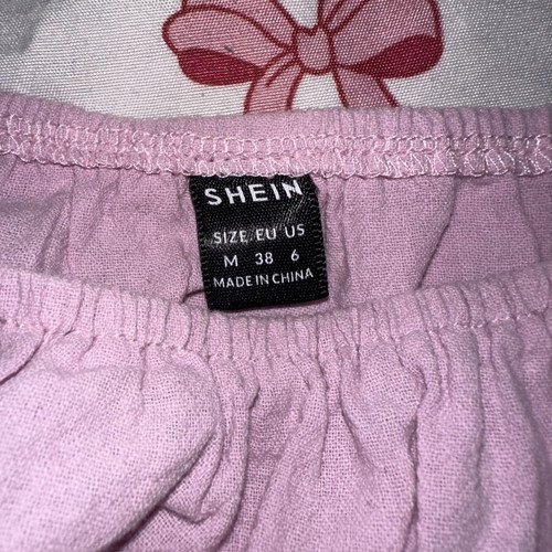 Shein Lilac Pink Crop Top with Long Sleeves and Waist Tie size M like new
