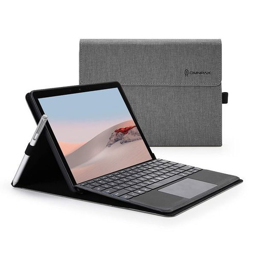 Omnpak case for Microsoft Surface Go 1/2/3/4 with stand and pen holder, grey