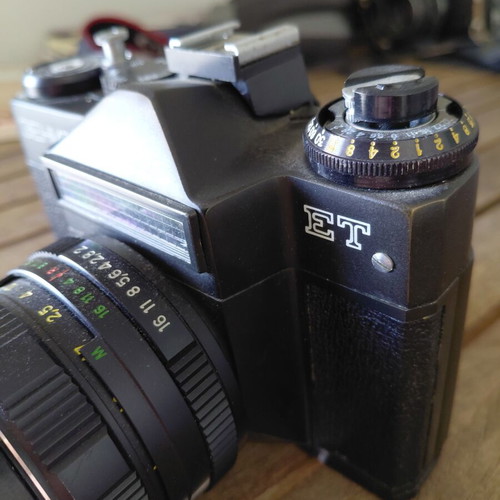 Zenit‑E film camera with Helios‑44M‑4 58mm f/2 lens used