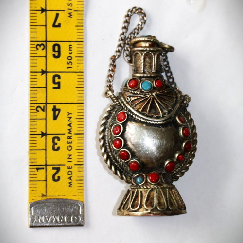 Tibetan Flask Pendant new with semi-precious stones
