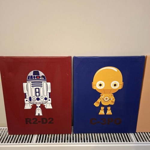 Star Wars kids canvas set 7 pcs used, 29x36 cm