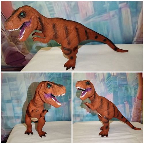 T-Rex brown rubber dinosaur toy, 40 cm