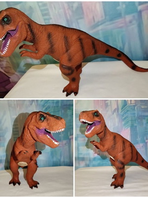 T-Rex brown rubber dinosaur toy, 40 cm